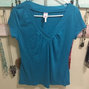 Rue 21 Blue V-neck Shirt